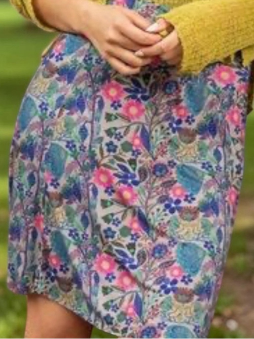 NATURAL LIFE Pink, Blue & Green Floral Mini Skirt - Picture 2 of 5
